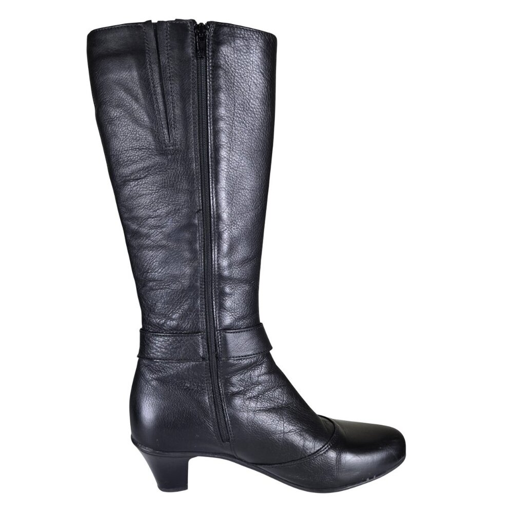 La Canadienne Tall Boots 9 Black Waterproof Leather Full Zip Very Good Condition - Picture 7 of 16